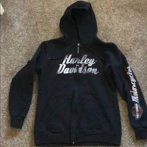 Harley Davidson black zip sweatshirt